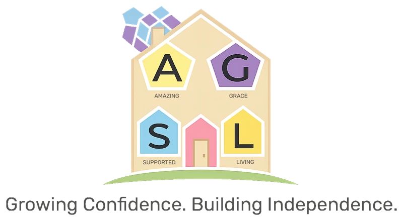 Amazing Grace Supported Living logo: Growing Confidence. Building Independence.